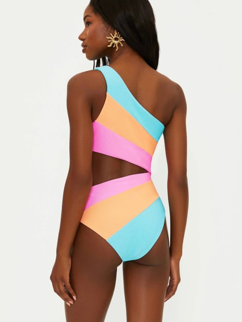 Beach Riot Joyce One Piece Swimsuit - Crush Color-block medium New - Picture 3 of 3